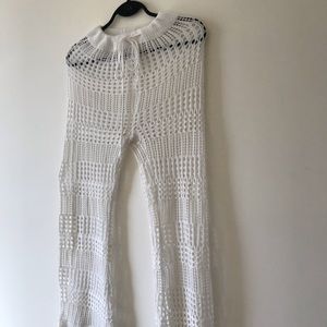 Crochet pants loose slight flare 1970s style not vintage